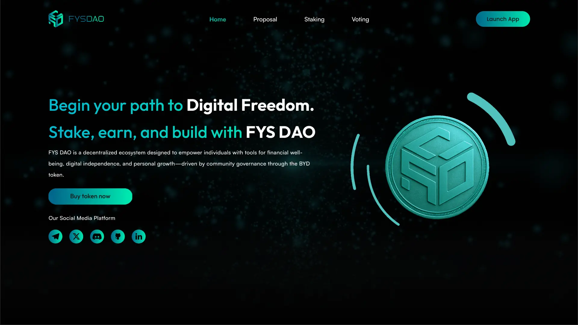 Blockchain project interface showing DAO interactions