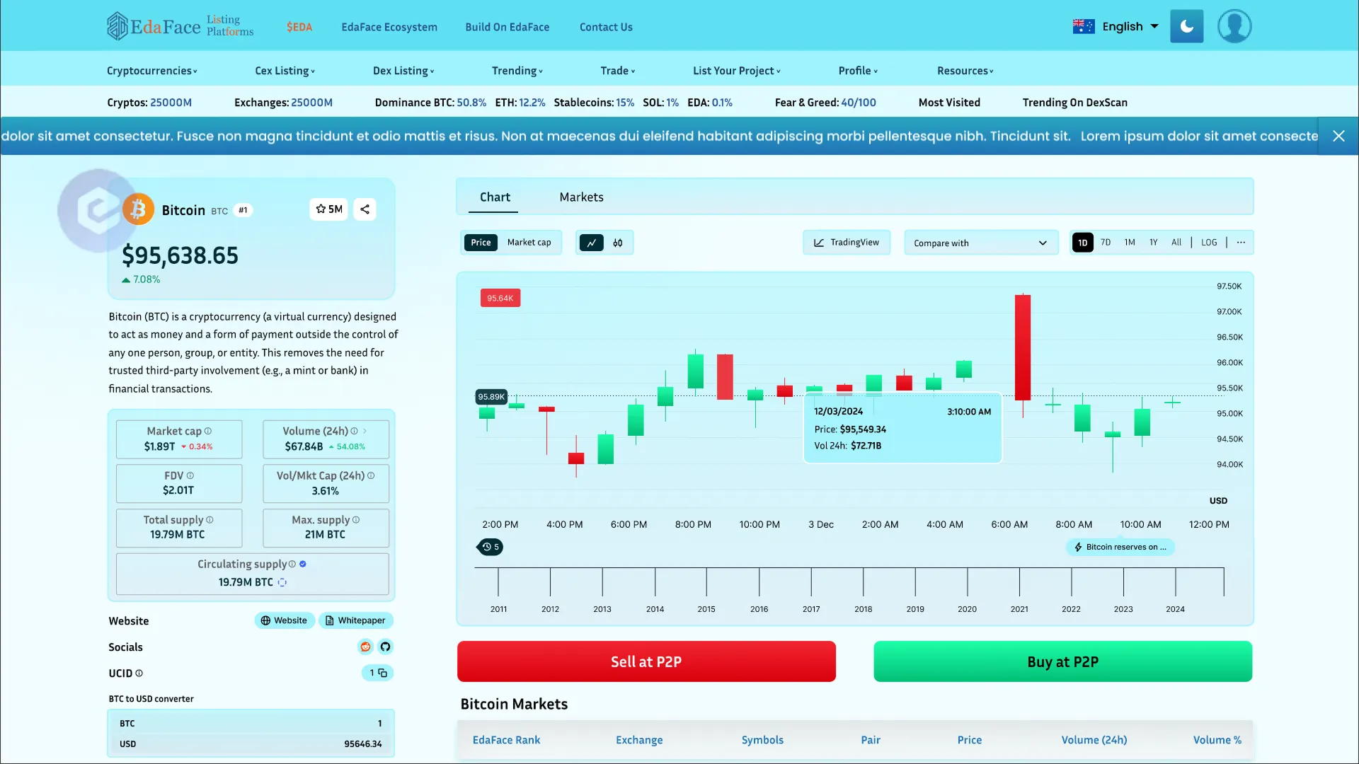 Crypto wallet interface showing balance and transactions